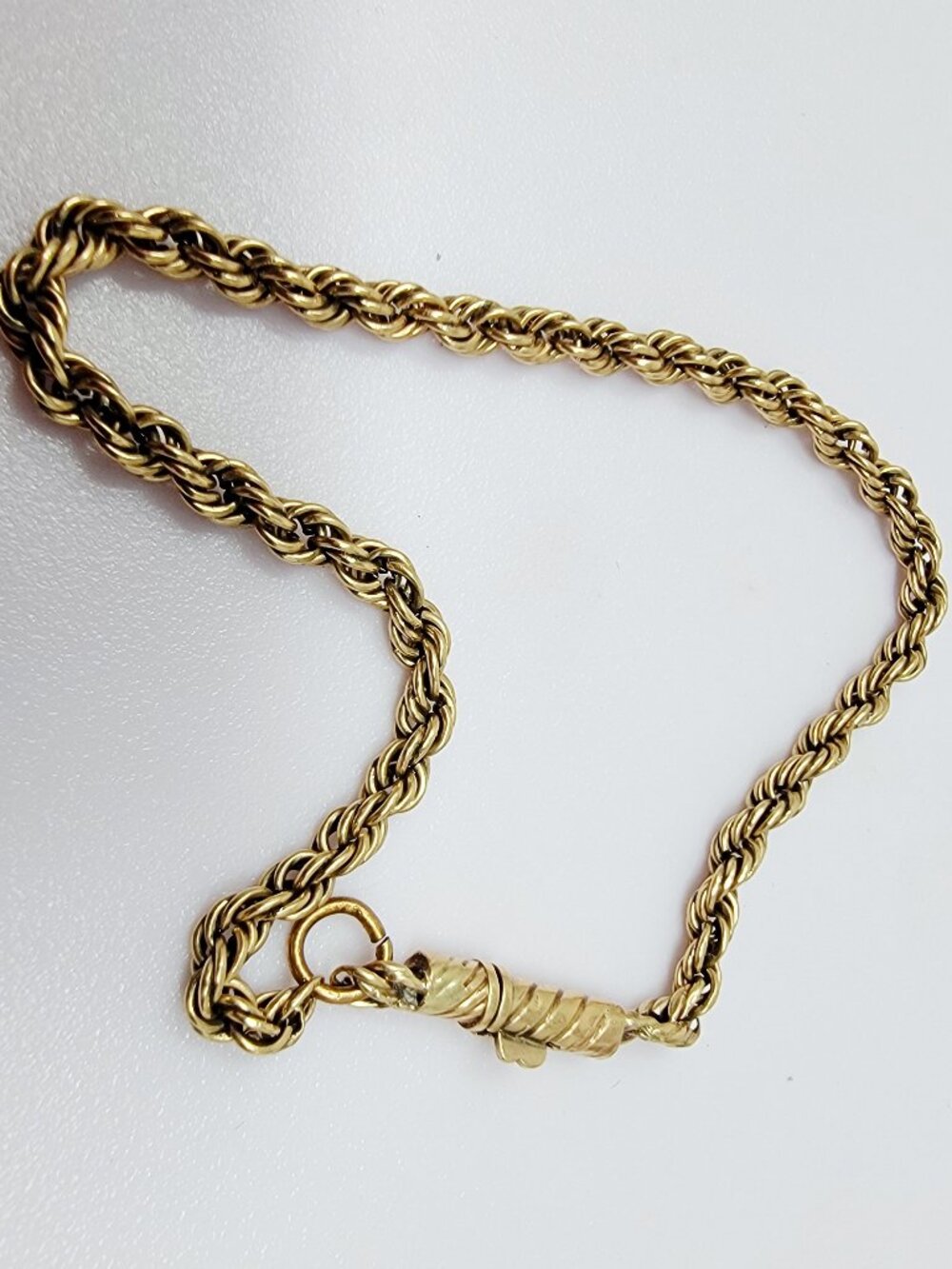 Vintage 10K Yellow Gold Rope Chain Bracelet 3g